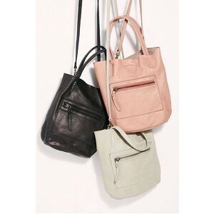 Free people Allegra top handle clutch tote white leather